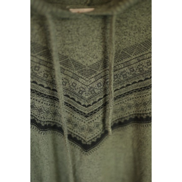 No Frills Womens Long Sleeve Soft Olive Green Drawstring Hoodie Size XL - Picture 9 of 9